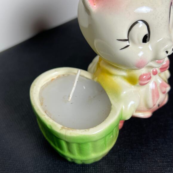 Vintage Ceramic Pig Candle Holder 475 Inches Mid Century Farmhouse - Picture 10 of 16
